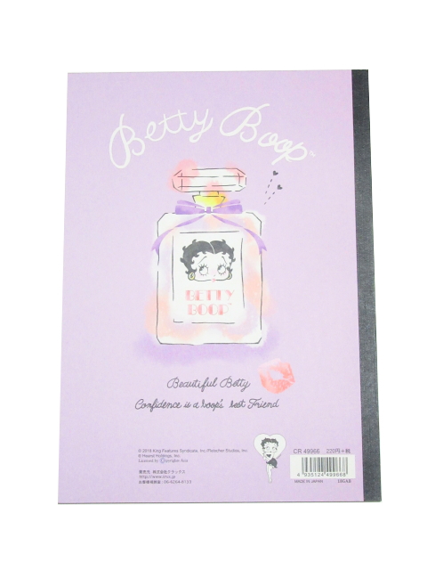 Juicy Cherrygoods Betty Boop ノート コスメブラック ラベンダー B5